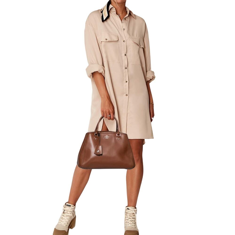 Coach Margot Small Brown Leather Carryall Satchel